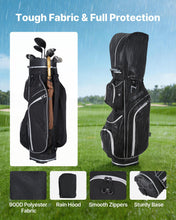 Load image into Gallery viewer, VEVOR Golf Cart Bag, 14 Way Top Divider Organizer, Golf Club Bag with Full-Length Divider, Storage Pockets, Shoulder Strap, Rain Hood, Smooth Zippers, High-Strength 900D Polyester for Men &amp; Women
