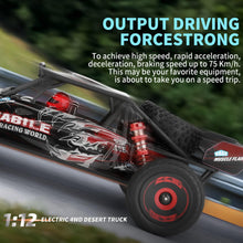 Load image into Gallery viewer, V2 RC Car, 1:12 Scale Remote Control Car, 4WD 75km/h High Speed Racing Truck, 2.4GHz All Terrain Off Road RC Truck
