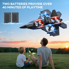 Load image into Gallery viewer, TUEESN RC Plane - 2.4GHz Remote Control Airplane with LED Lights, 360° Stunts &amp; 6-Axis Gyro | Crash-Proof Foam Design | 40 Min Flight | Best Gift for Kids (Beginner Friendly)
