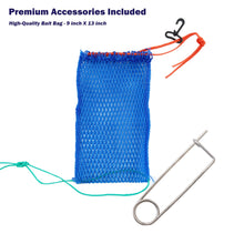 Load image into Gallery viewer, LuPush Crab Ring Trap – 30 inch Collapsible Crab Net with 100ft Rope, Aluminum Ruler, Bait Bag &amp; Clip – 6 Pieces Portable Crab Trap for Easy Storage – Durable Grid Design for Dock &amp; Pier Crabbing
