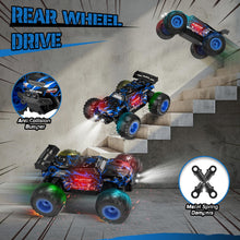 Load image into Gallery viewer, Remote Control Car, 1:18, All-Terrain Remote Control Truck with Headlight and Bodylight, 2WD, 20KM/H, PVC Shell, 2.4GHz, Rechargeable
