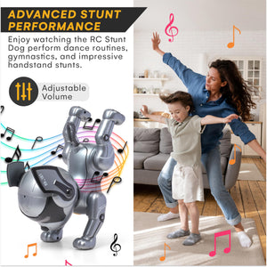 Top Race Robot Dog Toy - Interactive Fun and Educational STEM Remote Control Robot Toy for Kids - Dark Grey