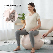 Load image into Gallery viewer, FITMIND Extra Thick Yoga Ball with Training Instruction, Anti-Burst Slip Resistant Exercise Ball -PINK
