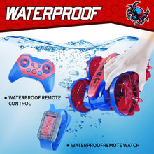 Load image into Gallery viewer, Remote Control Amphibious Gesture RC Boat Car - 4WD Waterproof Stunt Vehicle With LED Lights, Water Beach Pool Toys (Blue &amp; Red)
