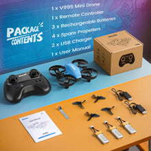 Load image into Gallery viewer, Veeniix V995 Mini Drones for Kids 14+ and Beginners,Indoor RC Quadcopter,Small Helicopter
