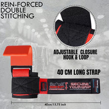Load image into Gallery viewer, Weight Lifting Hooks Heavy Duty Lifting Wrist Straps (JET RED, WOMEN-Wrist Size Small/Medium)
