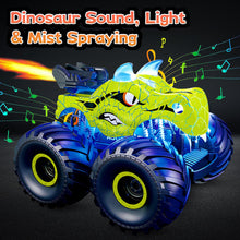 Load image into Gallery viewer, Remote Control Car, 2.4GHz Monster Trucks for Boys Girls with Light, Sound &amp; Spray, Stunt Car Toys
