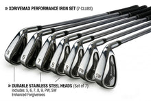 Load image into Gallery viewer, XDriveMax 15-Piece Men's Left Handed Complete Golf Club Set - Forged Titanium 10.5° Driver, #3 Fairway, #4 Hybrid, 5-SW Stainless Steel Irons, Putter and Lightweight Stand Bag - Left,Grey
