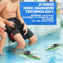 Load image into Gallery viewer, RC Boat - 20+MPH Fast RC Boats for Adults &amp; Kids, 2.4GHz Remote Control Boat for Boys, Radio Controlled Boats with Rechargeable Battery
