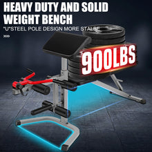 Load image into Gallery viewer, OPPSDECOR Adjustable Weight Bench Set with Leg Extension &amp; Leg Curl, 900LBS Incline/Decline/Flat Preacher Curl Bench, Space-Saving Workout Bench for Home Gym
