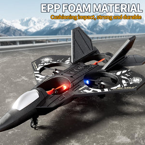 Foam Remote Control Airplanes RC Planes for Kids Adults 4-8, Remote Control Planes Fighter Jet with Light, 360° Flip Fighter Jet Toy
