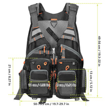 Load image into Gallery viewer, Gonex Fly Fishing Vest for Men Women, Trout, Adjustable Size, 18 Pockets
