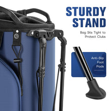 Load image into Gallery viewer, RIOROO 5 Way Golf Stand Bag with Full Length Dividers, Lightweight Golf Bag with Rain Cover, 6 Zippered Pockets &amp; Cooler Bag, Breathable Straps
