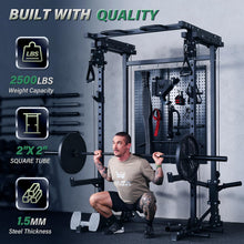 Load image into Gallery viewer, MAJOR FITNESS Drone3 Power Rack, 2500lbs Multi-Function Home Gym Squat Rack with Dual Pulley System, Pull-Up Bar &amp; J-Hooks, Heavy-Duty Steel Frame for Maximum Stability &amp; Strength Training
