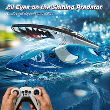 Load image into Gallery viewer, Shark RC Racing Boat for Kids &amp; Adults,2.4GHz High Speed Remote Control Boat W/ Dual Battery 50 Min Runtime, Shining Blue
