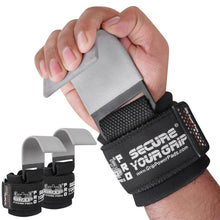 Load image into Gallery viewer, Weight Lifting Hooks Heavy Duty (Gray, Men-Wrist Size Large)
