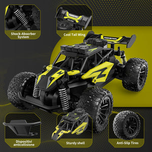 1:16 Scale RC Car for Kids, 2.4GHz High-Speed Electric Monster Truck, 20km/h, Dual 1000mAh Rechargeable Batteries