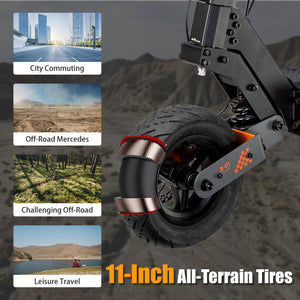 Electric Scooter for Adults with Seat, 47 Miles Range, 43MPH Speed 2000W Powerful Motor, 11" Off-Road Tires with 264 Lbs MAX Load