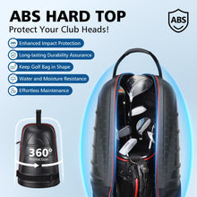 Load image into Gallery viewer, Golf Travel Bags for Airlines with Wheels, Hard Case Top and 1680D Heavy Duty Oxford Protect Golf Clubs, Lightweight and Easy to Maneuver, Black, Red and Blue
