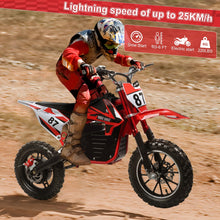 Load image into Gallery viewer, Electric-Dirt-Bike, Electric-Powered Bike 36V 500W Motor Electric-Motorcycle Kids Electric Motocross Bike, 25KM/H 10 Inches Wheels
