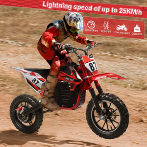 Electric-Dirt-Bike, Electric-Powered Bike 36V 500W Motor Electric-Motorcycle Kids Electric Motocross Bike, 25KM/H 10 Inches Wheels