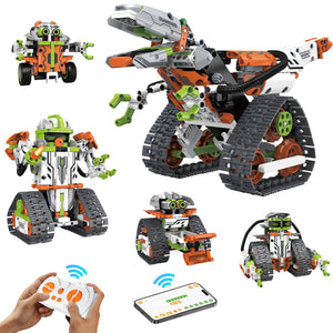 5 in 1 STEM Robot Toys Building Kits, Dinosaur Toys for Boys Age 8-12, App & Remote Control Engineering Learning Educational (539 Blocks)