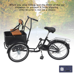 Bruce & Shark Multi-Purpose 3 Wheel Tricycle with Basket, 20 Inches Wheel,Rear Brake,Bearing Weight 330lbs