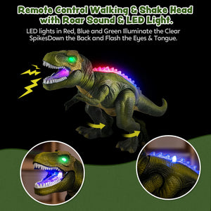 Robot Dinosaur Toy for Kids Boys 3+ Big T rex with Light and Realistic Roaring Sound, Remote Control Walking & Dancing Dinosaur