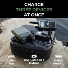 Load image into Gallery viewer, NESTOUT Rugged Power Bank, 15000mAh Outdoor Charger, 32W USB-C Fast Charging PD, Waterproof IP67, Durable Shockproof, Battery Pack for iPhone Tablet Hiking Travel Camping (Olive Green, 15000mAh)
