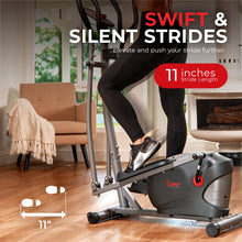 Load image into Gallery viewer, Sunny Health &amp; Fitness Performance Compact Elliptical Machine - Matte Black
