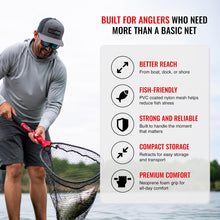 Load image into Gallery viewer, EGO S2 Slider Reach Fishing Landing Net, Large PVC Coated Mesh
