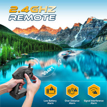 Load image into Gallery viewer, RC Remote Control Boat with 7LED Light Modes for Adults Kids 8-12 Pool Lakes, Waterproof 25KMH Electric Fast Boat with Self-righting
