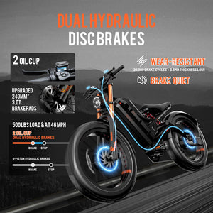 50mph Electric Bike for Adults, 5000W Dual Motor Ebike, 60V 80AH 235 Miles Long Range Ebike, 26 * 4.0" Fat Tire Electric Mountain Bike