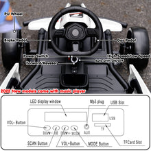 Load image into Gallery viewer, sopbost 24V 10Ah Electric Go Kart with Drifting Function for Big Kids Age 6+, 2WD Ride On Car - White
