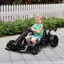 Load image into Gallery viewer, 24V 7.5 MPH Electric Go Kart with Adjustable Seat, Drifting Car Battery Powered Ride on Toy Outdoor for 6-12 Years Old, Black
