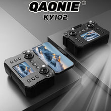 Load image into Gallery viewer, Drone with Screen Controller with SD card, Brushless Motor, Optical Flow Localization, Active Obstacle Avoidance (2 batteries - Black)
