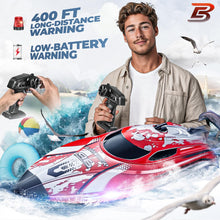 Load image into Gallery viewer, RC Boat for Kids &amp; Adults, Fast RC Speed Boat with 700mAh Battery, Waterproof Toy for Lakes &amp; Pools - TX126 Red
