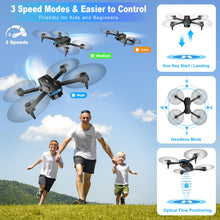 Load image into Gallery viewer, Drone with Camera 1080P HD FPV Foldable Drone for Beginners and Kids, Quadcopter with Voice Gesture Control with Carrying Case
