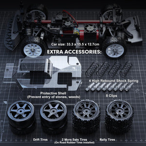 1/14 Citroen C3 Fast RC Cars for Adults, Max 40mph Brushless RC Drift Car with Gyro, 4WD RTR High Speed RC Rally Car, Adult