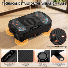 Load image into Gallery viewer, Vibration Plate Exercise Machine, Vibration Plate for Lymphatic Drainage Weight Loss, 130 Levels Vibrating Plate with Knee Pads Bluetooth, Shake Plate with 450 Lbs Capacity Full Body Workout Equipment
