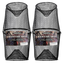 Load image into Gallery viewer, 2 Pack - Crawfish Trap Crawdads Crayfish Trap Torpedo Heavy Duty Bait Trap Steel Mesh Wire Black with Clip Two-Piece Durable (2 Pack)
