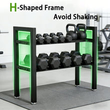 Load image into Gallery viewer, Kolovbe 20 IN Dumbbell Storage Rack, Weight Rack for Dumbbells, 2 Tier Adjustable Kettlebell Rack Shelf Weight holder for Home Gym Heavy-Duty 250LB Space-Saving (Rack Only)
