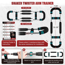 Load image into Gallery viewer, Twister Arm Trainer, 30-120 lbs Adjustable Twister Arm Chest Exerciser with 4 Spring &amp; Poster -Blue
