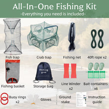 Load image into Gallery viewer, Foldable Fish Trap 24"x10" &amp; Crab Trap 24"x12"
