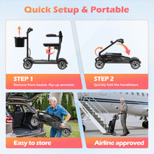 Load image into Gallery viewer, Lightweight Mobility Scooter for Adults &amp; Seniors - Cruise &amp; Airport Approved, 43lb Foldable Portable Motorized Scooters with Dual Lithium Batteries for 30.4 Miles Travel, 300lb Capacity, Black

