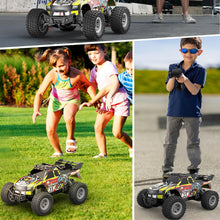 Load image into Gallery viewer, Remote Control Car for Kids Ages 6-12, High-Speed 2.4GHz Monster Truck with Flash LED Lights &amp; Two Rechargeable Batteries
