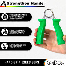 Load image into Gallery viewer, CanDo Hand Grip Exerciser 5 pair set, X-Light - X-Heavy (Yellow, Red, Green, Blue, Black)
