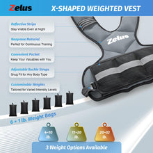 Load image into Gallery viewer, ZELUS Weighted Vest for Men and Women, Adjustable Body Weight Vest Exercise Set for Workouts, 4-10lb/11-20lb/20-32lb with 6 Ironsand Weights for Cardio Strength Training Walking Jogging, 4-10lb. Gray
