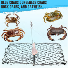Load image into Gallery viewer, Synceduo 2PCS Castable Crab Trap with Gauge, Rope and Bait Clip, Foldable Crab Traps for Blue Crabs Fishing Equipment Nets Pots for Crabbing Dungeness Crawfish
