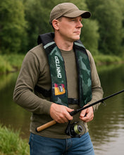 Load image into Gallery viewer, Owntop Inflatable Swim Vest Automatic for Adults, Highly Visible Manual Swim Jacket with 24g CO2 Cartridge, Low Profile for Kayak, Fishing, Paddle Sports, Camo Green
